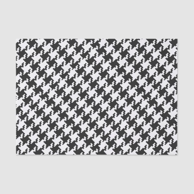 Papel De Seda Padrão branco e preto de Poule (Frente )