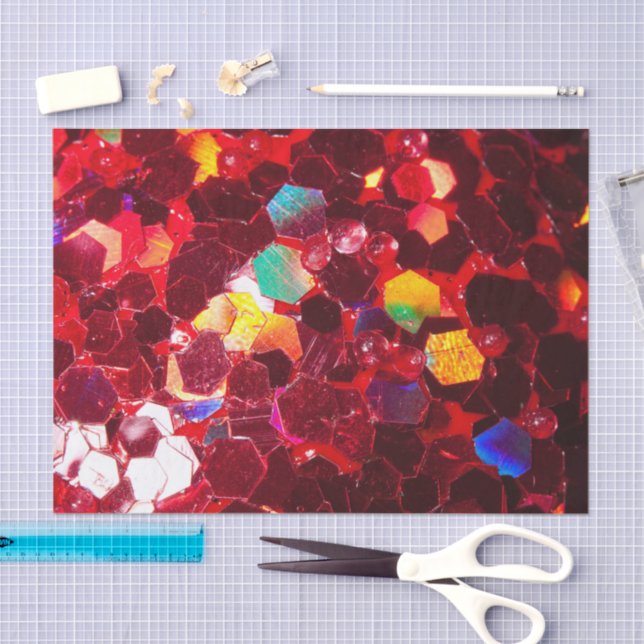 Papel De Seda Padrão brilhante abstrato vermelho (Arte )