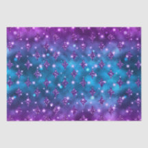 Padrão Celestial com Glitter Ombre Azul e Rosa