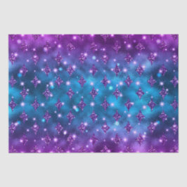 Papel De Seda Padrão Celestial com Glitter Ombre Azul e Rosa