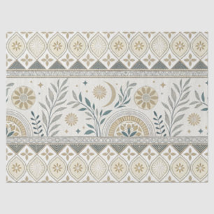 Papel De Seda Padrão Celestial De Arte Folclórica Celestial