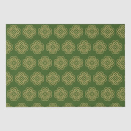 Papel De Seda Padrão Celta de Shamrock Dourado