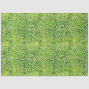 Papel De Seda Padrão Celtic Irish Green e Dourado do Ornamentado