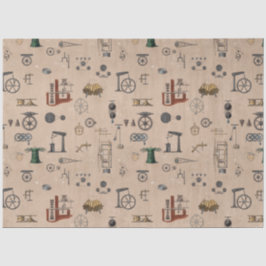 Papel De Seda Padrão Científico Mecânico de Engenharia Antiquado