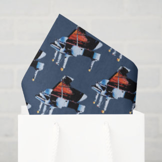 Papel De Seda Padrão cinza azul elegante de aquarela para piano