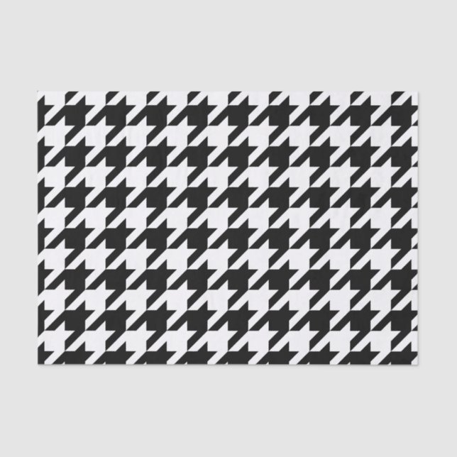 Papel De Seda Padrão clássico de tecelagem de houndstooth (Frente )