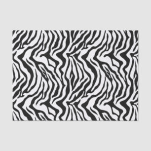 Papel De Seda Padrão clássico de zebra animal preto e branco