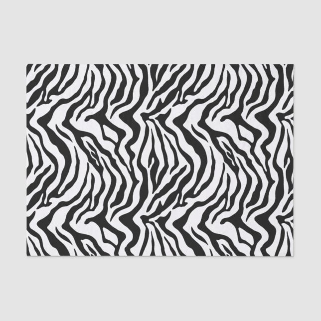 Papel De Seda Padrão clássico de zebra branca negra (Frente )