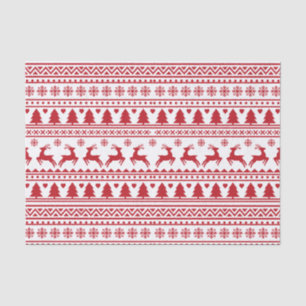 Papel De Seda Padrão clássico escandinavo do Natal