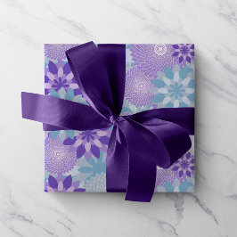 Papel De Seda Padrão Colorida Roxo E Flor Azul De Mandala