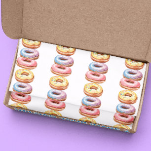 Papel De Seda Padrão Colorido de Donut Divertido