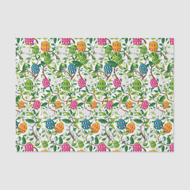 Papel De Seda Padrão Colorido de Ovos de Páscoa (Frente )