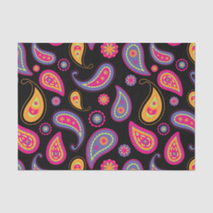 Papel De Seda Padrão Colorido de Paisley