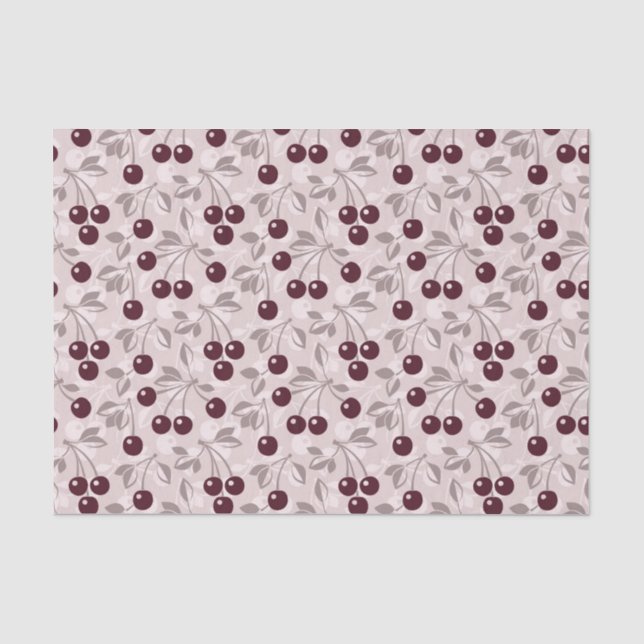 Papel De Seda Padrão com Cherries 2 (Frente )