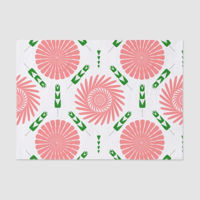 Papel De Seda padrão com flores rosa (Frente )