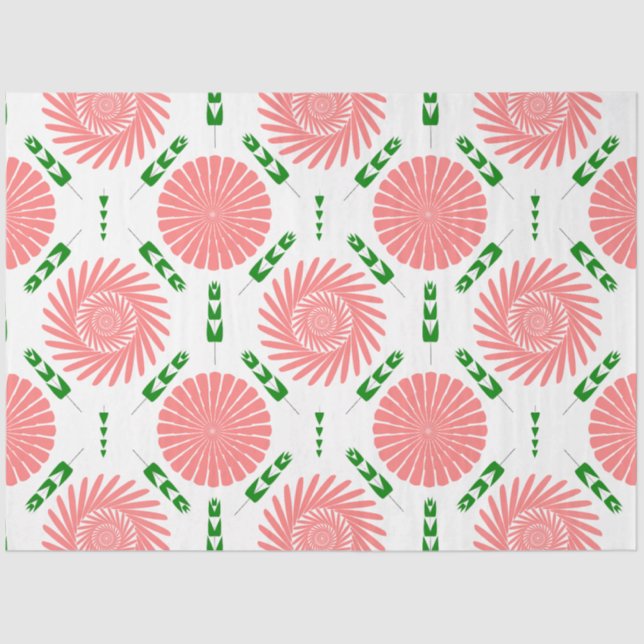 Papel De Seda padrão com flores rosa (Frente )