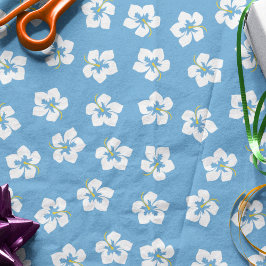 Papel De Seda Padrão Cónico Floral Simples Azul