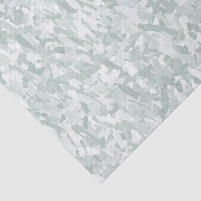 Papel De Seda Padrão contínuo abstrato verde branco (Detalhes)