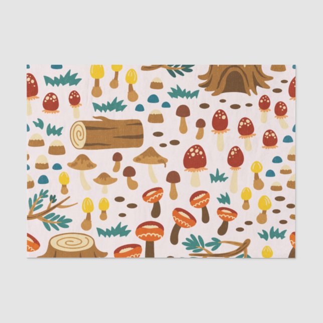 Papel De Seda Padrão contínuo botânico   (Frente )