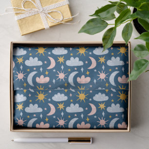 Papel De Seda Padrão contínuo caprichoso Boho Arco-íris e floral