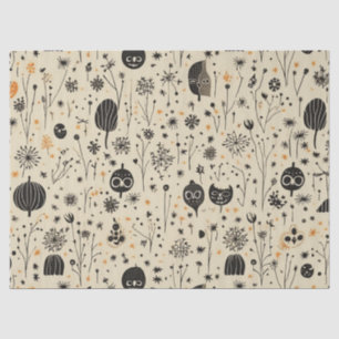Papel De Seda Padrão contínuo de Boho Halloween