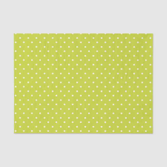 Papel De Seda Padrão contínuo de bolinhas verde-limão brilhante (Frente )