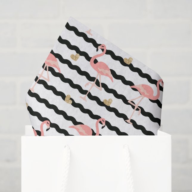 Papel De Seda Padrão contínuo de flamingo rosa fofo (Sacola de presentes)