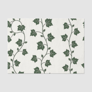 Papel De Seda Padrão contínuo de hera clássico verde