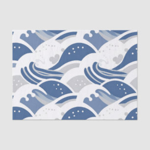 Papel De Seda Padrão contínuo de ondas do oceano