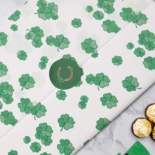 Papel De Seda Padrão contínuo de trevo de quatro folhas Lucky