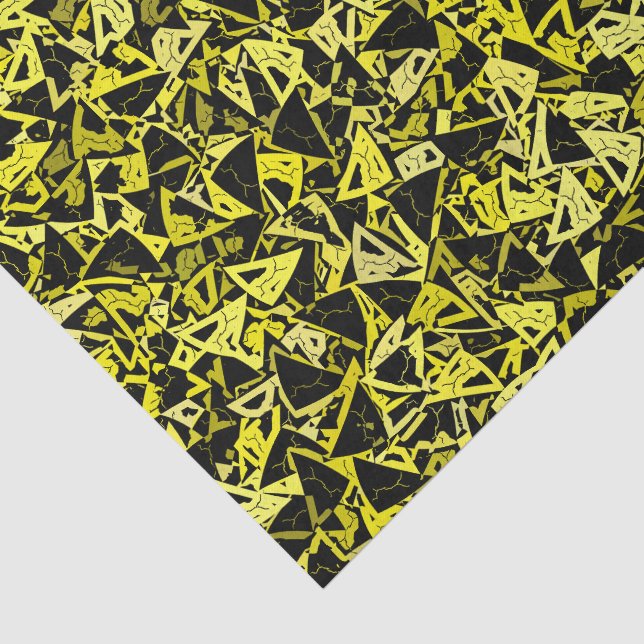 Papel De Seda Padrão contínuo de triângulo preto amarelo (Detalhes)