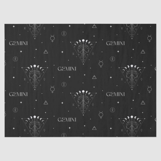 Papel De Seda Padrão contínuo de Zodíaco Gêmeos – Gêmeo Celestia (Frente )