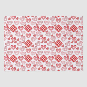 Papel De Seda Padrão Cor-de-rosa, vermelho e branco do dia de os