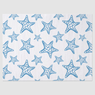 Papel De Seda Padrão Costeiro de Estrela-do-Mar Minimalista (2)