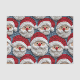 Papel De Seda Padrão Crochet Santa Claus