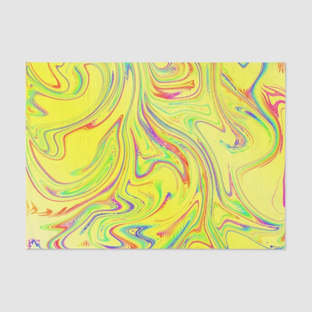 Papel De Seda padrão curvo moderno com fractal diferente (Frente )