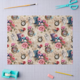 Papel De Seda Padrão da Alice no País das Maravilhas