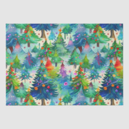 Papel De Seda Padrão da árvore de Natal