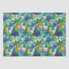 Papel De Seda Padrão da árvore de Natal