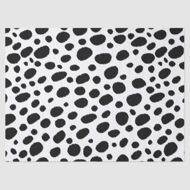Papel De Seda Padrão das manchas abstrato Black & White Cheetah (Frente )