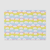 Padrão das nuvens de Kawaii Emoji de ondas colorid
