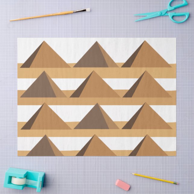 Papel De Seda Padrão das Pirâmides Egípcias (Arte )
