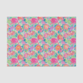 Papel De Seda Padrão das tartarugas tropicais na praia de Preppy