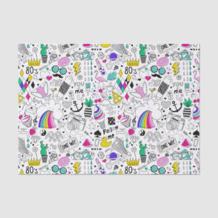 Papel De Seda Padrão de 80 s colorido bonito