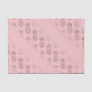 Papel De Seda Padrão de abacaxi cor-de-rosa rosa dourado eslega