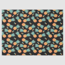 Padrão de abacaxi do ouro em preto | Fruta tropica