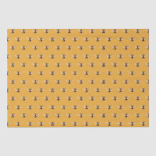 Papel De Seda Padrão de Abelhas de Mel Laranja