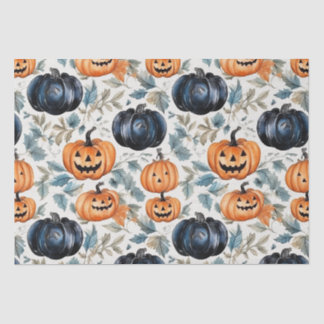 Papel De Seda Padrão de Abóbora do Halloween