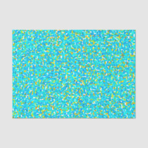 Papel De Seda Padrão de Abstrato Amarelo Azul Verde Teal