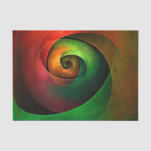 Papel De Seda Padrão de Abstrato de Arte Vermelha Verde Floral M